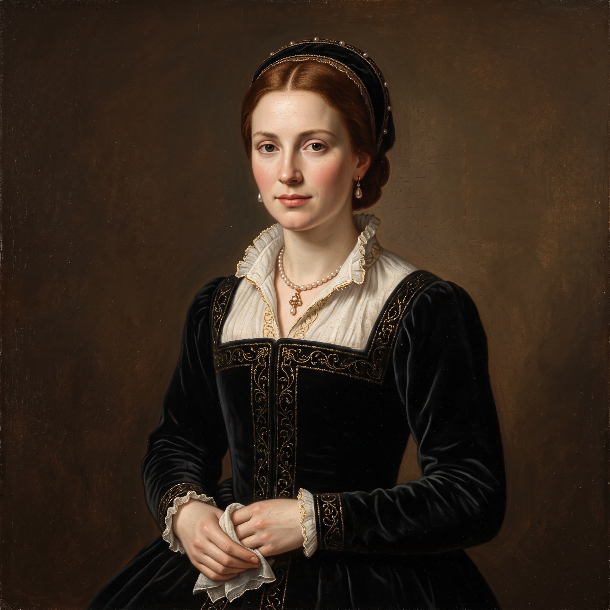 An elegant Renaissance portrait representing workspace content before encryption.